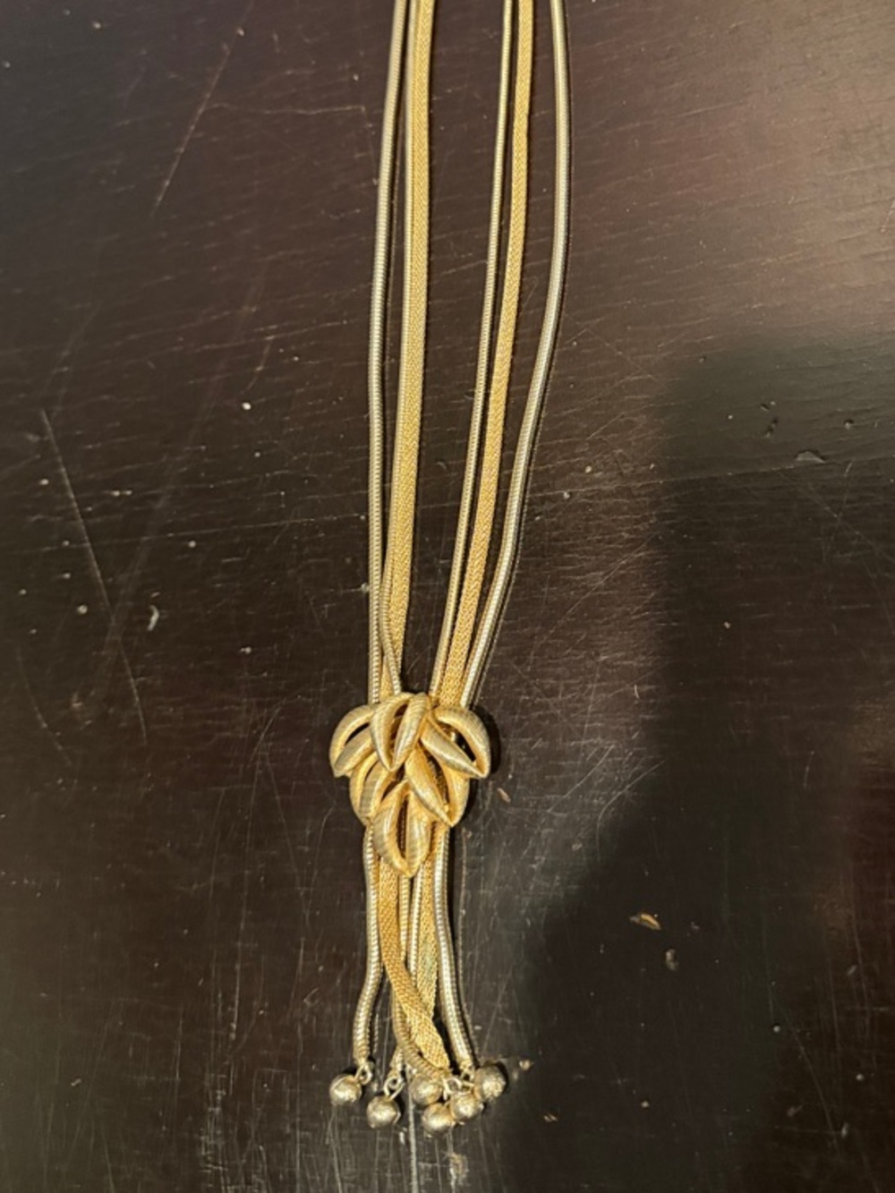 Gold Multi-Strand Knot Pendant Necklace - Women Jewelry